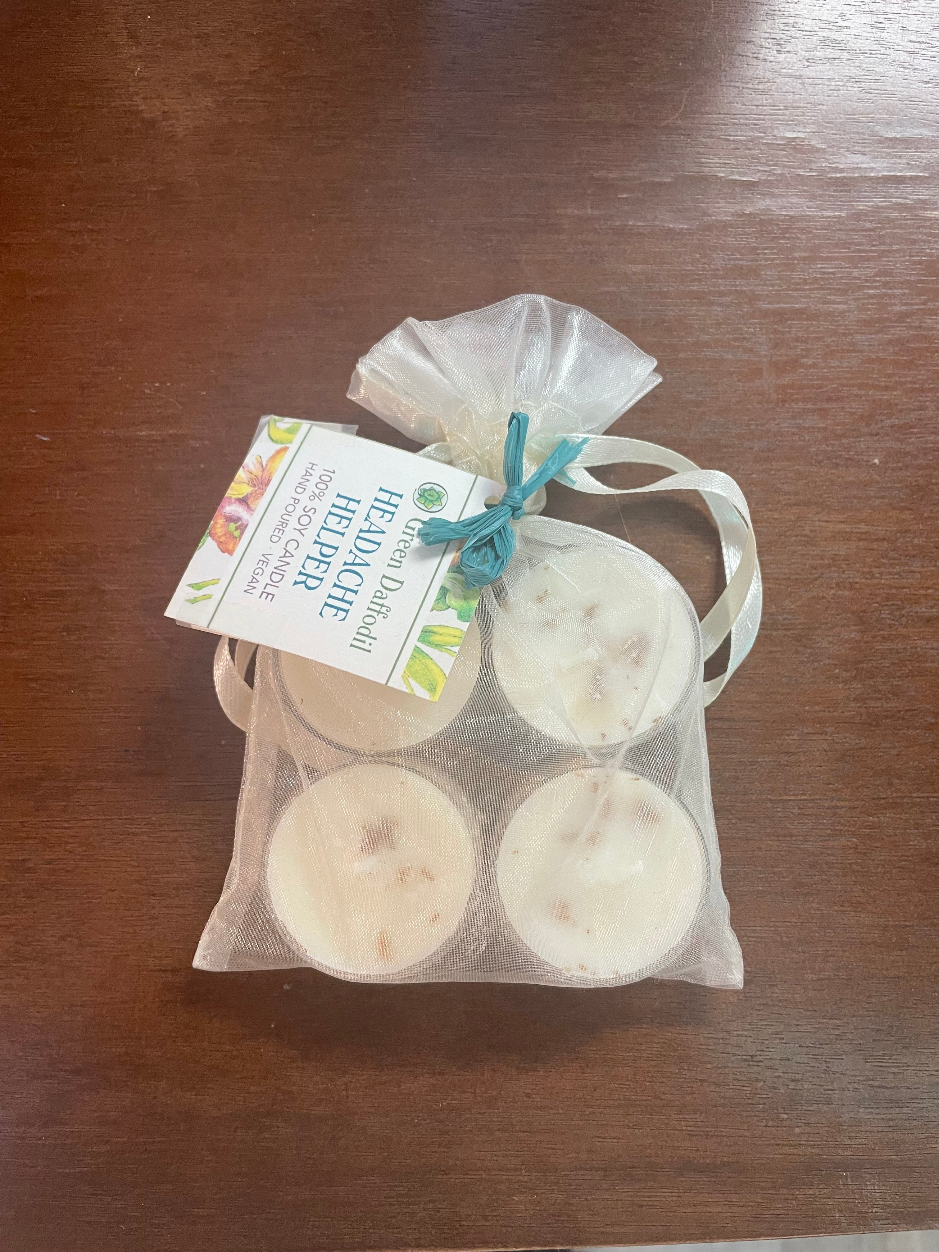 Green Daffodil 4pk Tea Lights