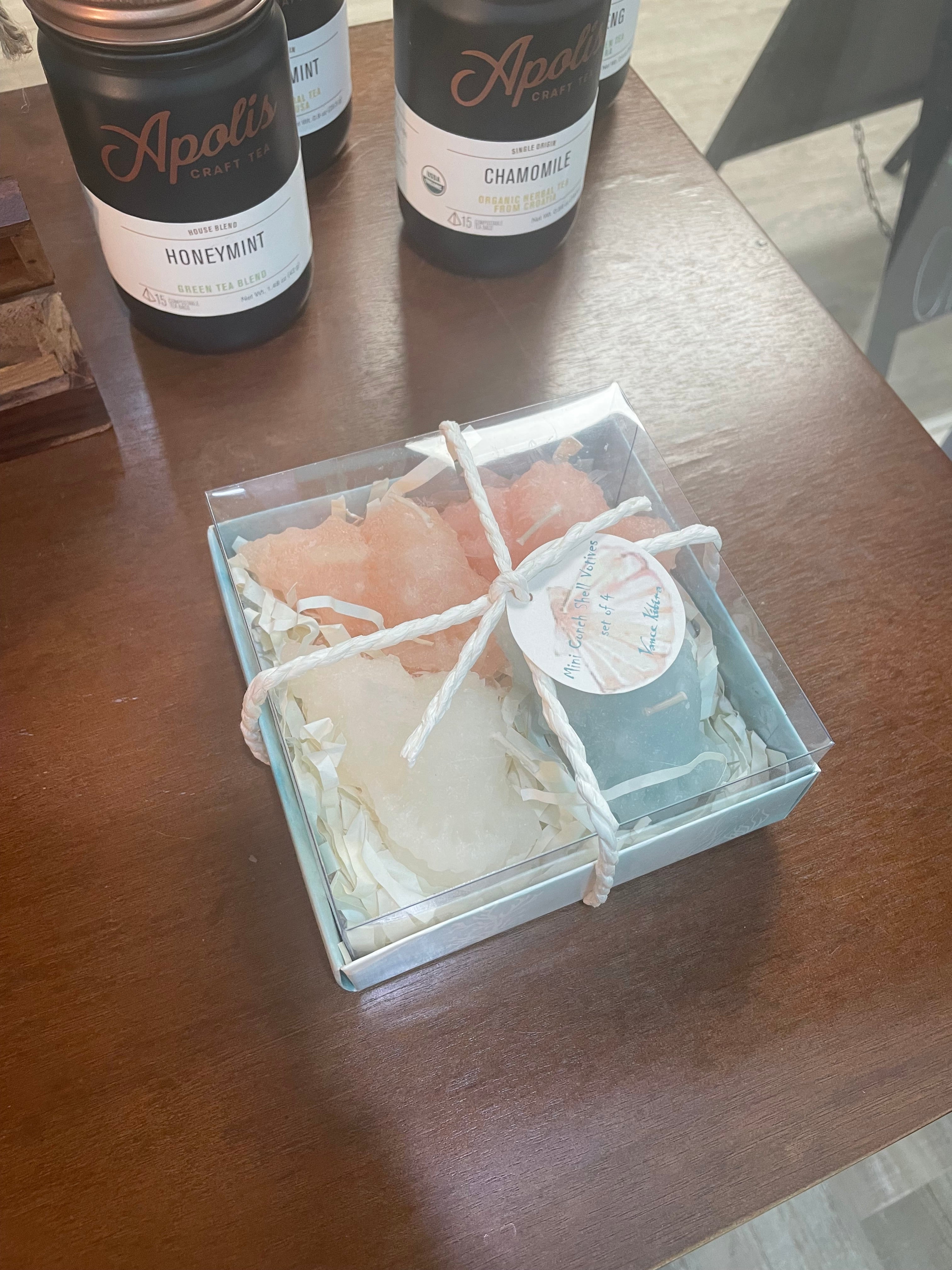 4Pk Mini Conch Shell Candles